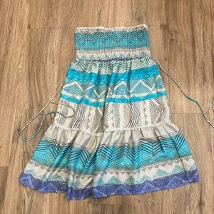 American eagle turquoise blue strapless dress